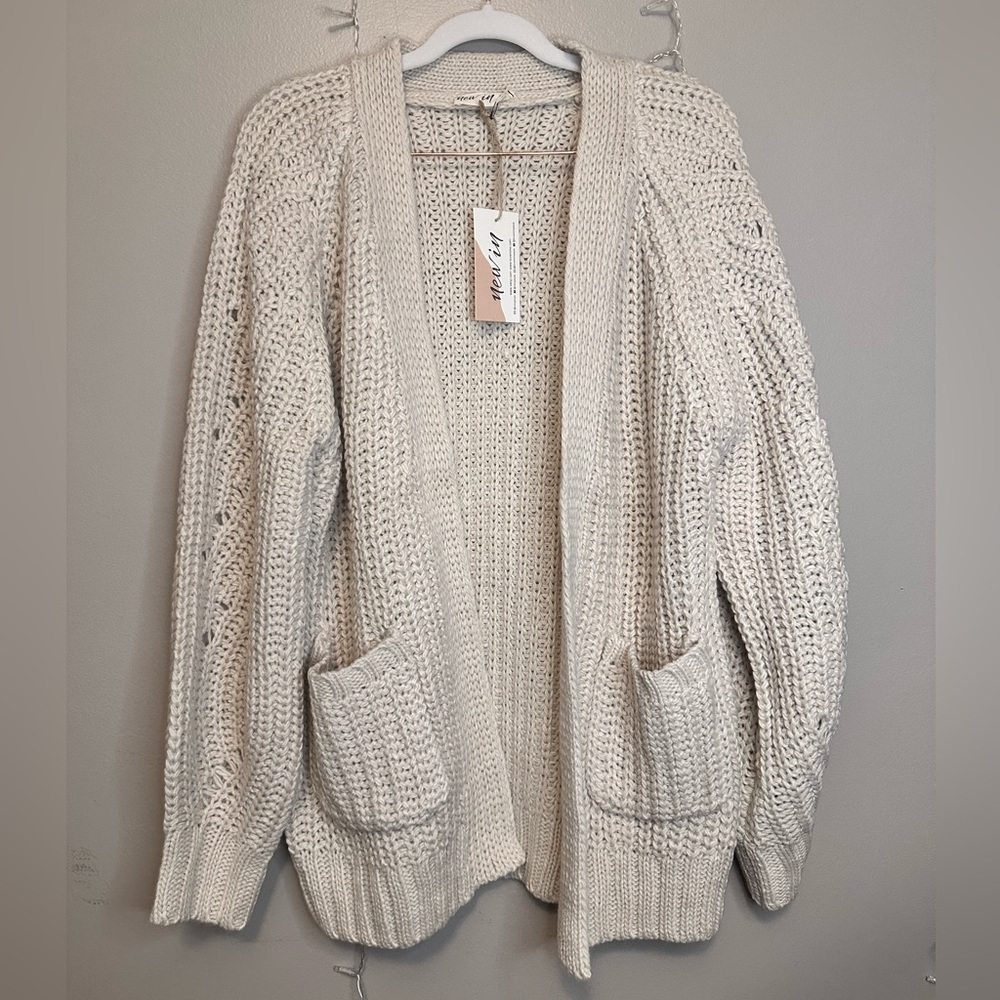 NWT Cream Chunky Knit Cardigan